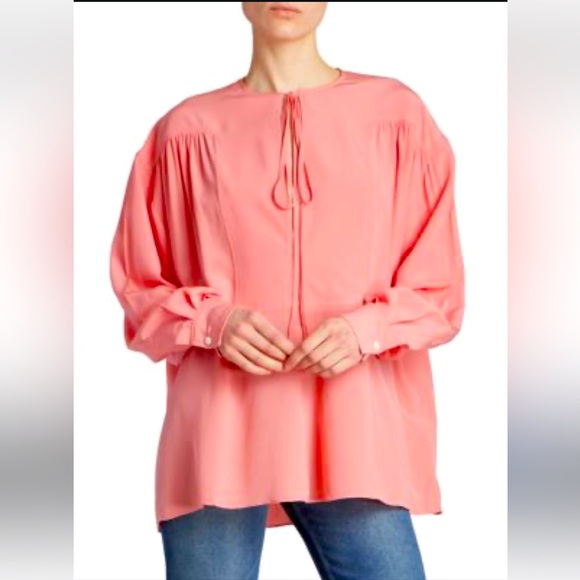 NWT VICTORIA BECKHAM Pleated Blouse in Candy Floss size US 6, Medium - Picture 2 of 11
